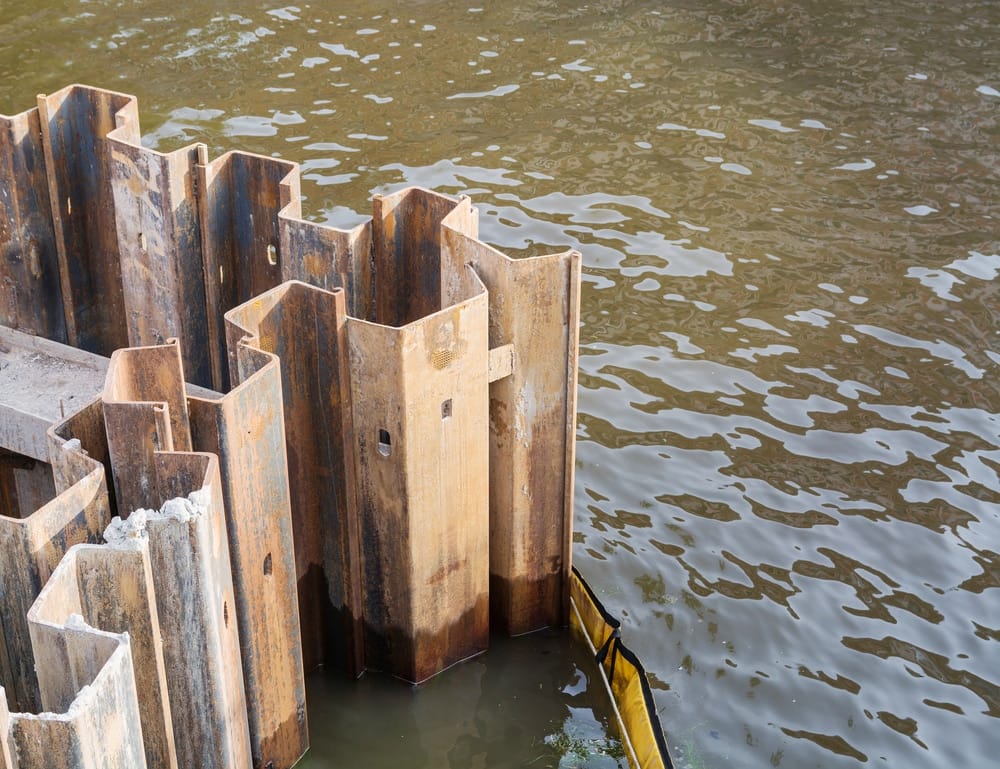 Marine Sheet Pile Retention Wall