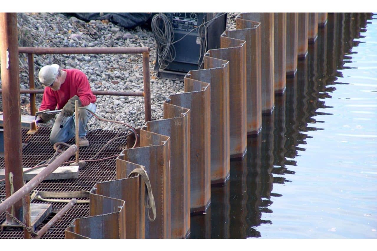 Sheet Pile Marine Retaining Wall